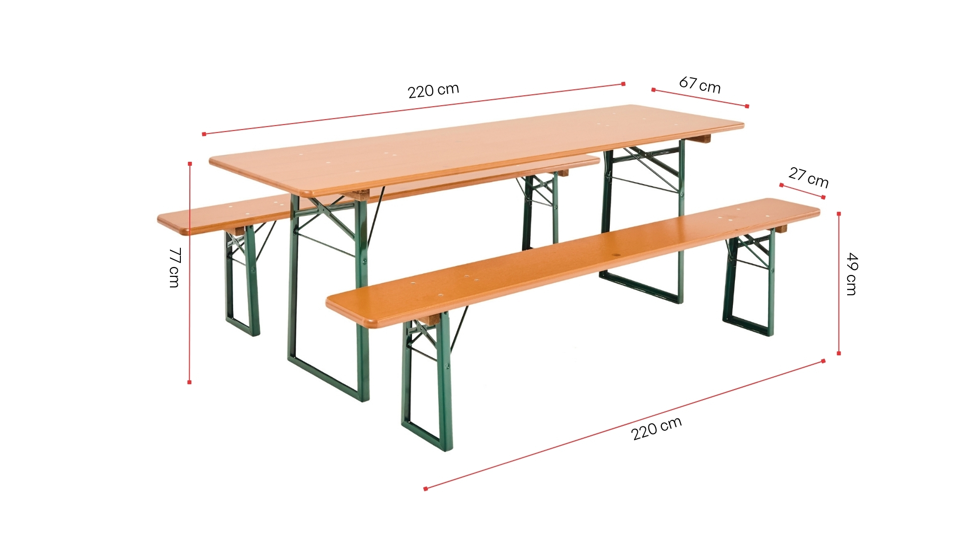 ▷ Buy a high quality beer garden table set about 70 cm wide - RUKU1952®